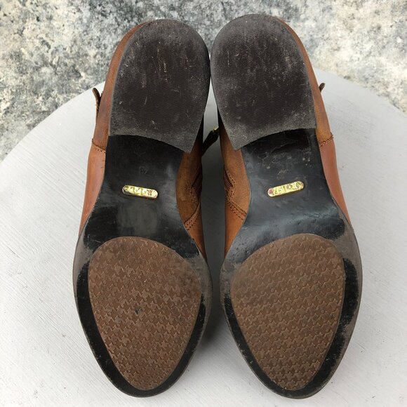 LRL Ralph Lauren Women's Size 7B Damara Brown Leather Side Zip Ankle Booties - Picture 9 of 13